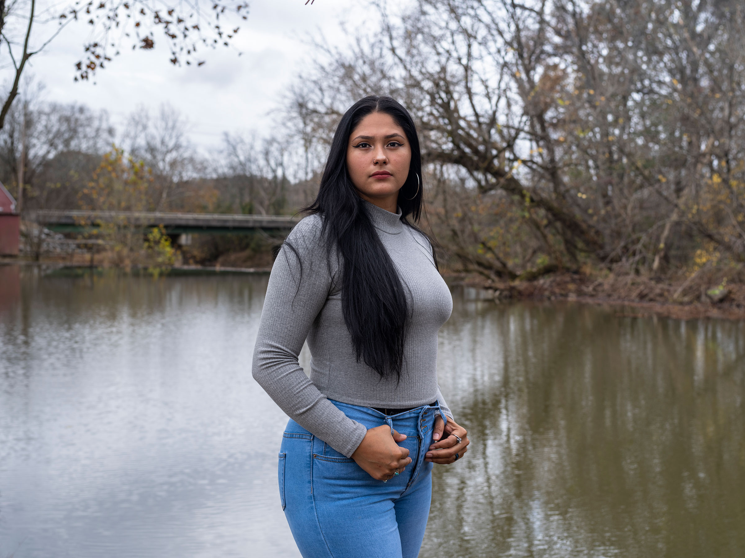 Lupita Cadena poses for a portrait near her home in Chatsworth, Georgia on November 6.  (Jillian Laub for TIME)
