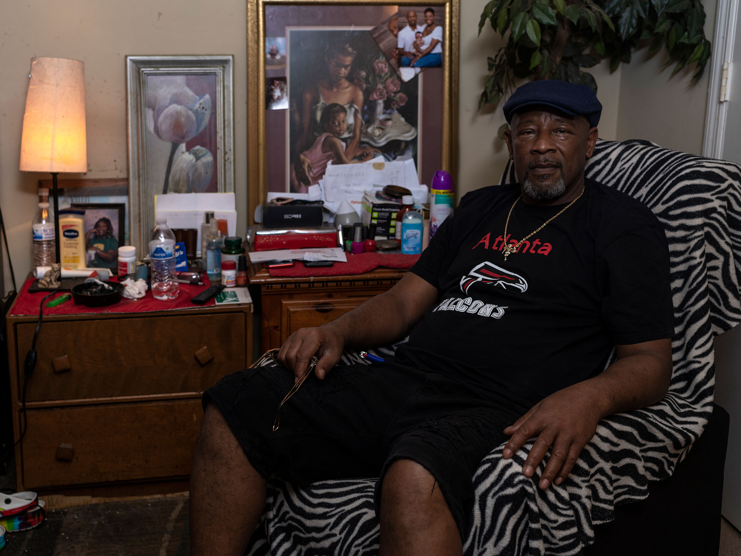 Keith Bowens poses for a portrait at his home in Lithonia, Georgia, on Nov. 6.  (Jillian Laub for TIME)