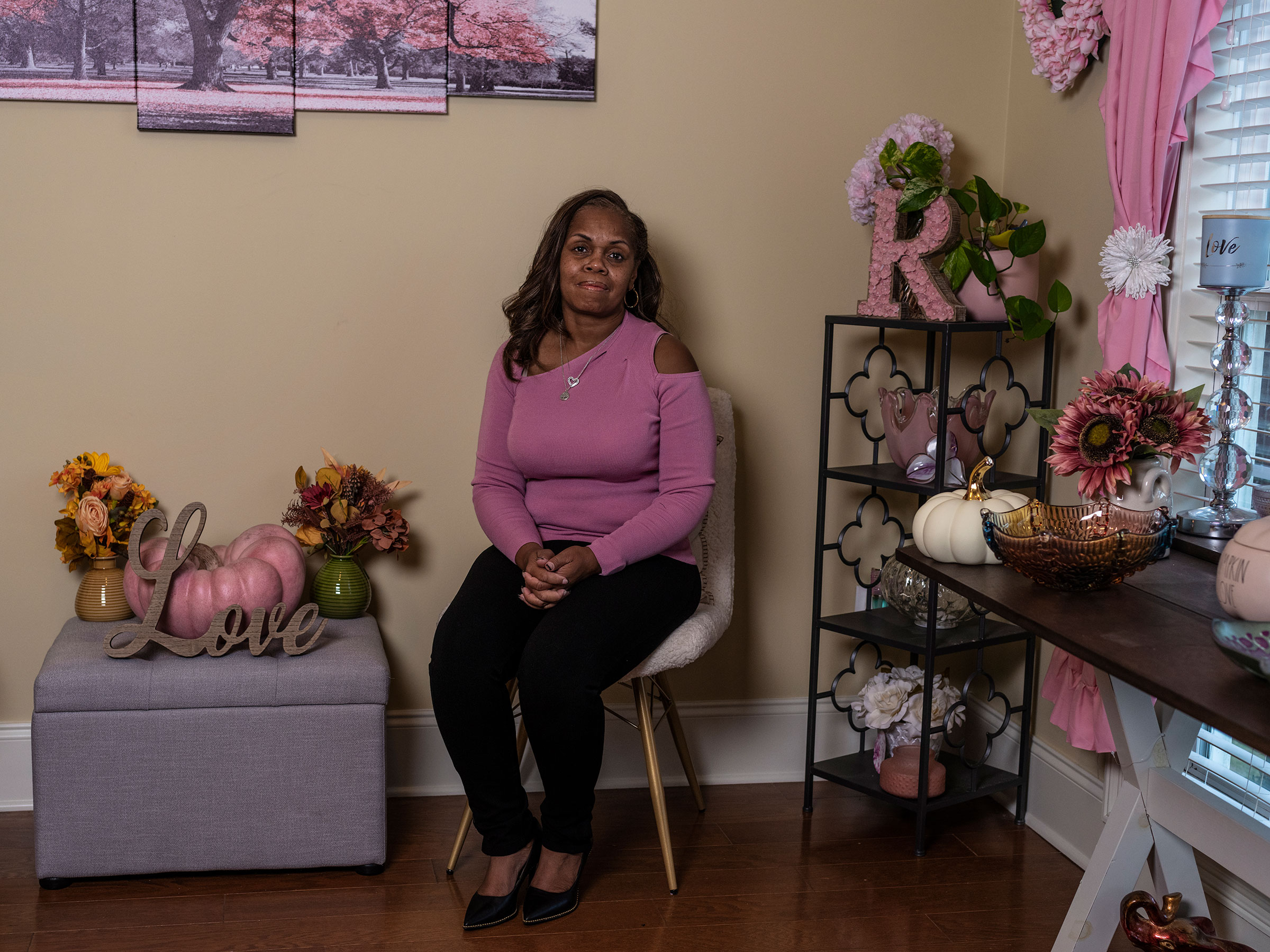 Robin Hassan poses for a portrait at her home in Atlanta on November 6.  (Jillian Laub for TIME)