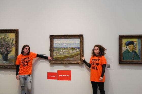 Just Stop Oil Activists Super Glue Themselves To Van Gogh Painting