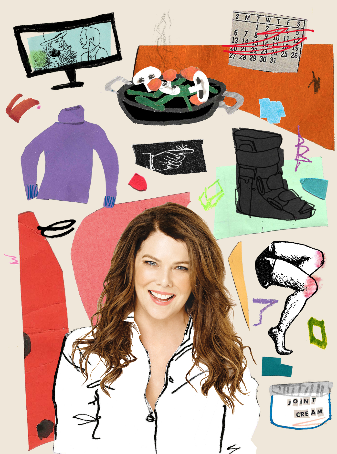Actor and author Lauren Graham shares the funny thing about women and aging (Illustration by Joanne Neborsky for TIME)