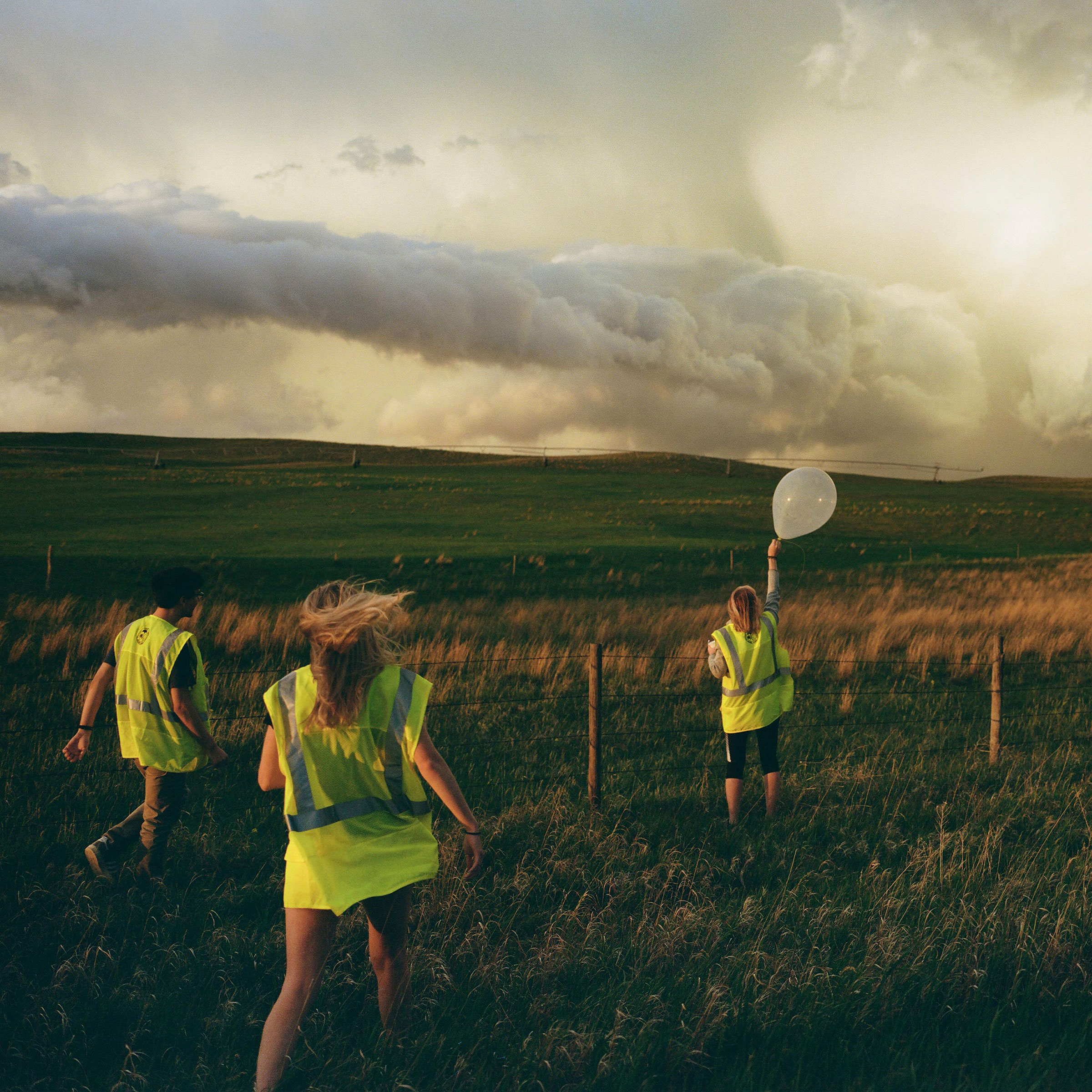 Morgan Schneider, a doctoral meteorology student at the University of Oklahoma, and her team launch a weather balloon near Hyannis, Neb. on June 6. (Erinn Springer—The New York Times/Redux)