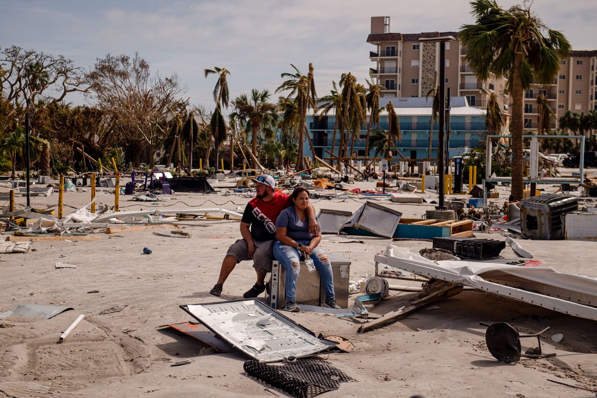 Damage caused by Hurricane Ian in Fort Myers Beach, Fla. on Sept. 29.