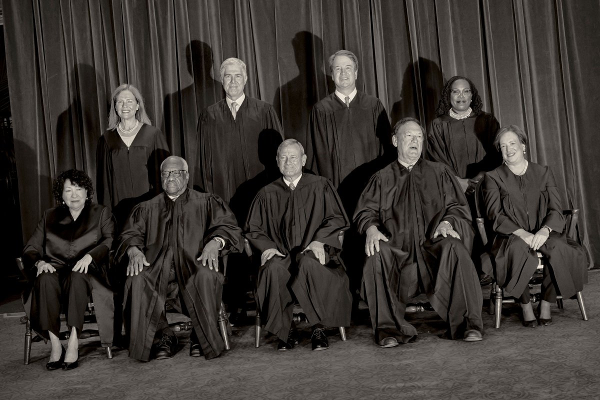 Justices of the US Supreme Court pose for their official photo at the Supreme Court in Washington, on Oct. 7.
