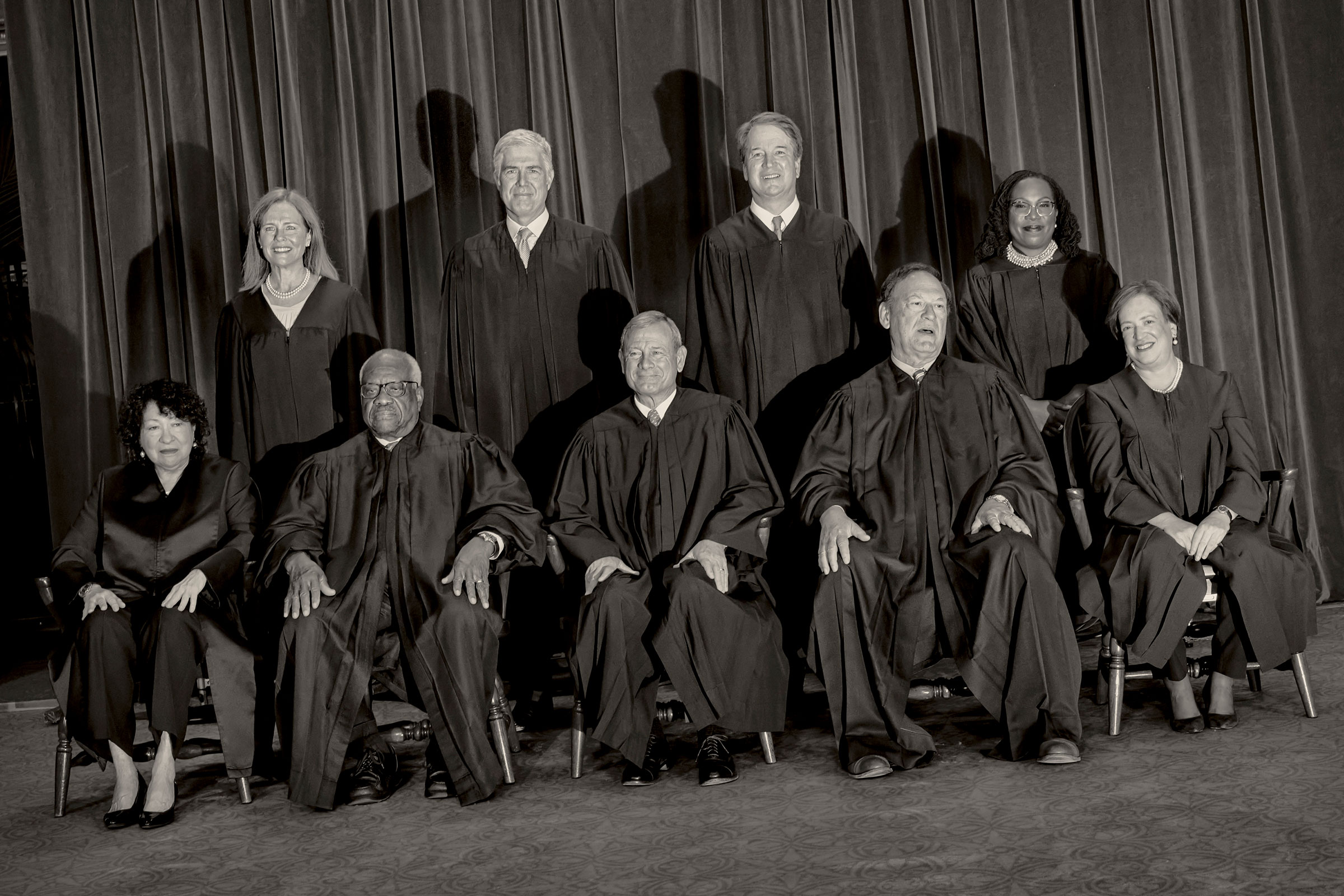 Justices of the U.S. Supreme Court pose for their official photo at the Supreme Court in Washington, on Oct. 7. (Philip Montgomery for TIME)