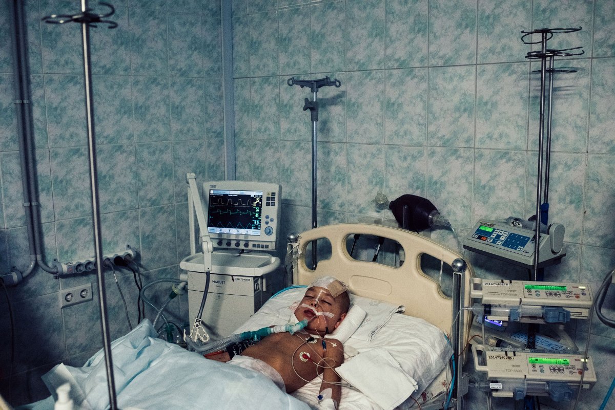 The first patient to arrive at the main childrenâ€™s hospital in Kyiv after the Russian invasion was a young boy named Semyon, photographed on Feb. 28. His familyâ€™s car had come under heavy fire, killing his parents and his sister. The boy later died.