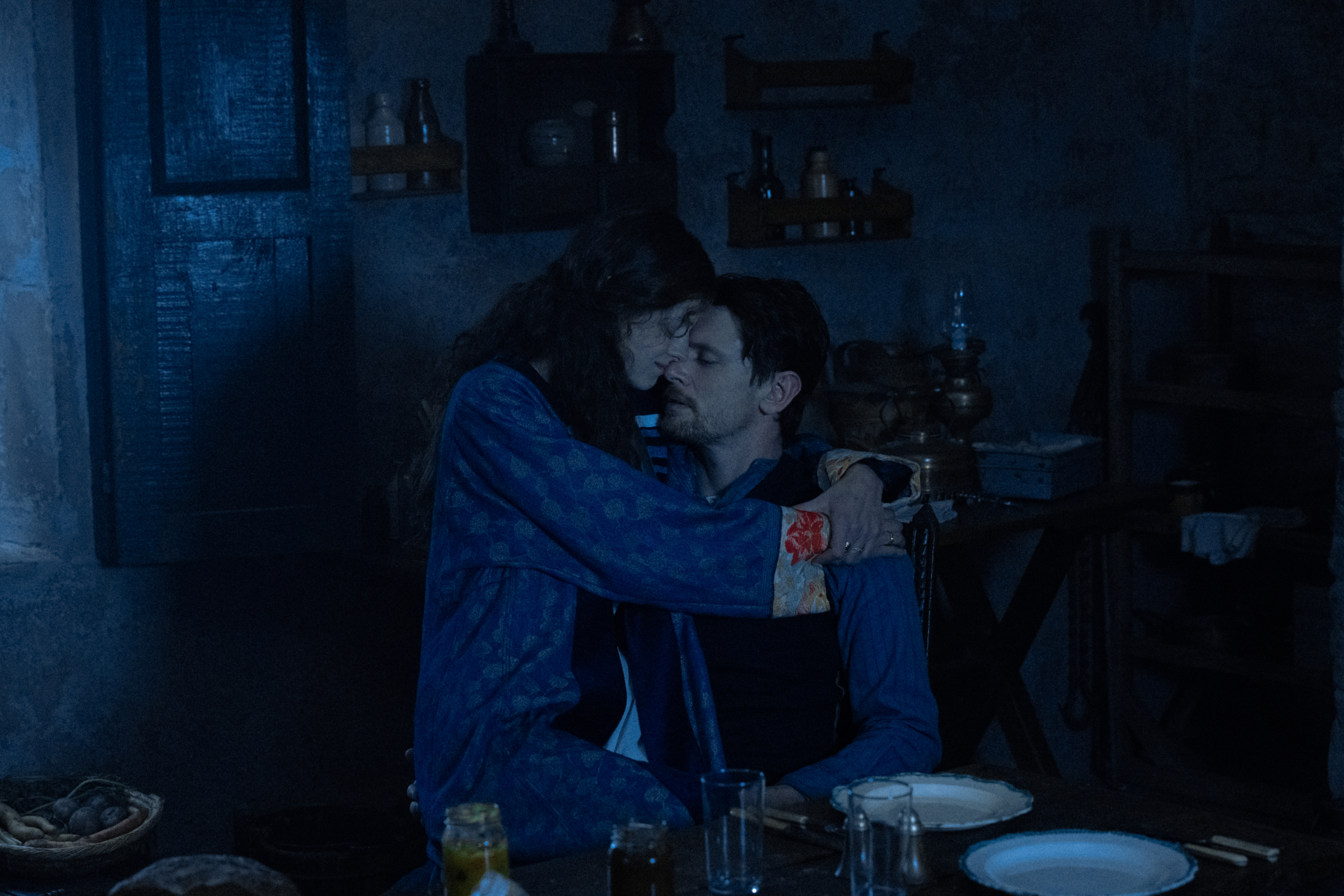 Corrin with Jack O'Connell (Seamus Ryan/Netflix)