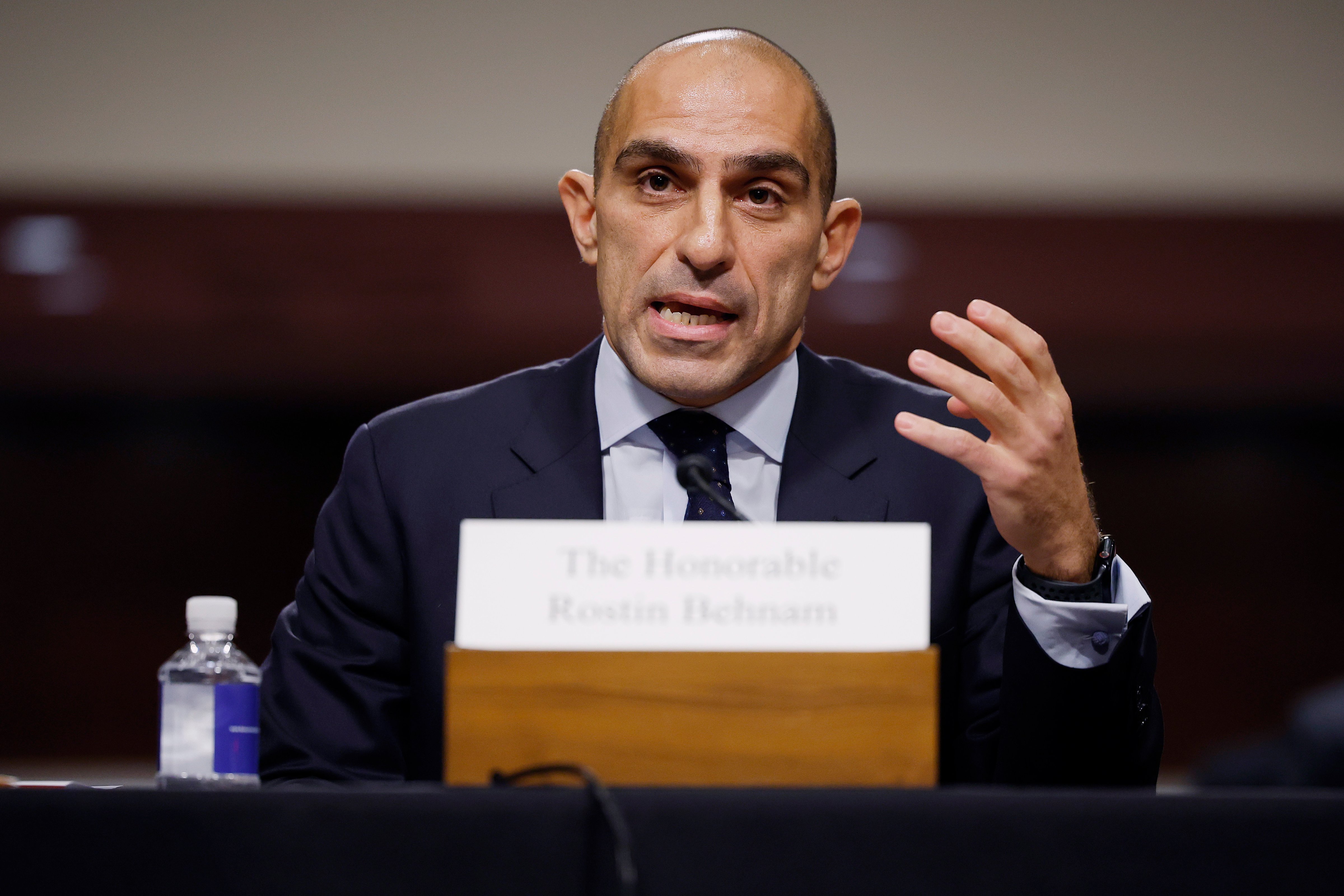 Commodity Futures Trading Commission Chairman Rostin Behnam testifies about the collapse of FTX before the Senate Agriculture Committee in December 2022 in Washington, DC. (Chip Somodevilla—Getty Images)