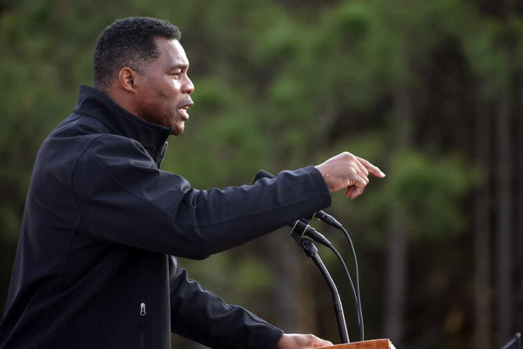 Republican Herschel Walker at a campaign rally on Dec. 4, 2022, in Loganville, GA. (Alex Wong—Getty Images)