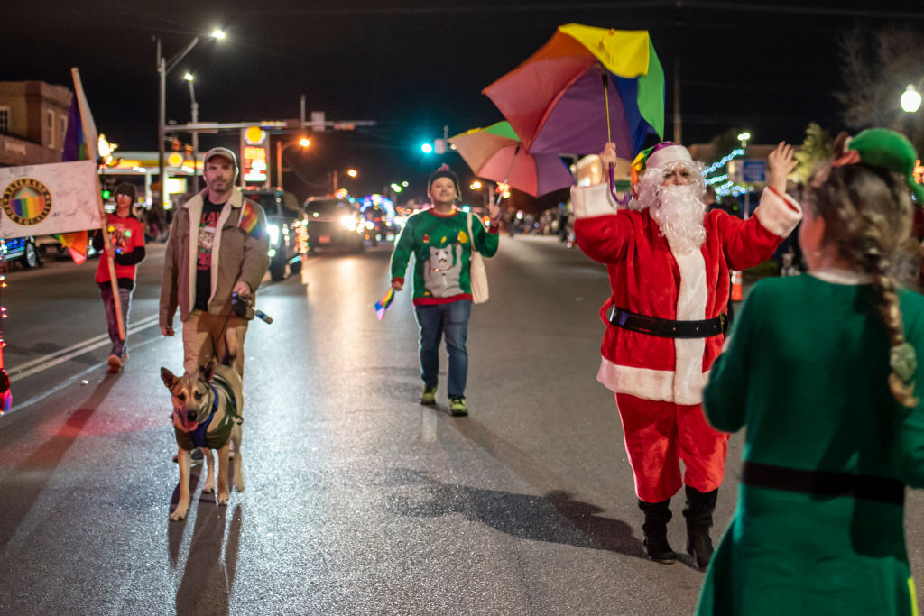 TAYLOR, TX-DEC 3: Members of Taylor Pride march in a Christmas