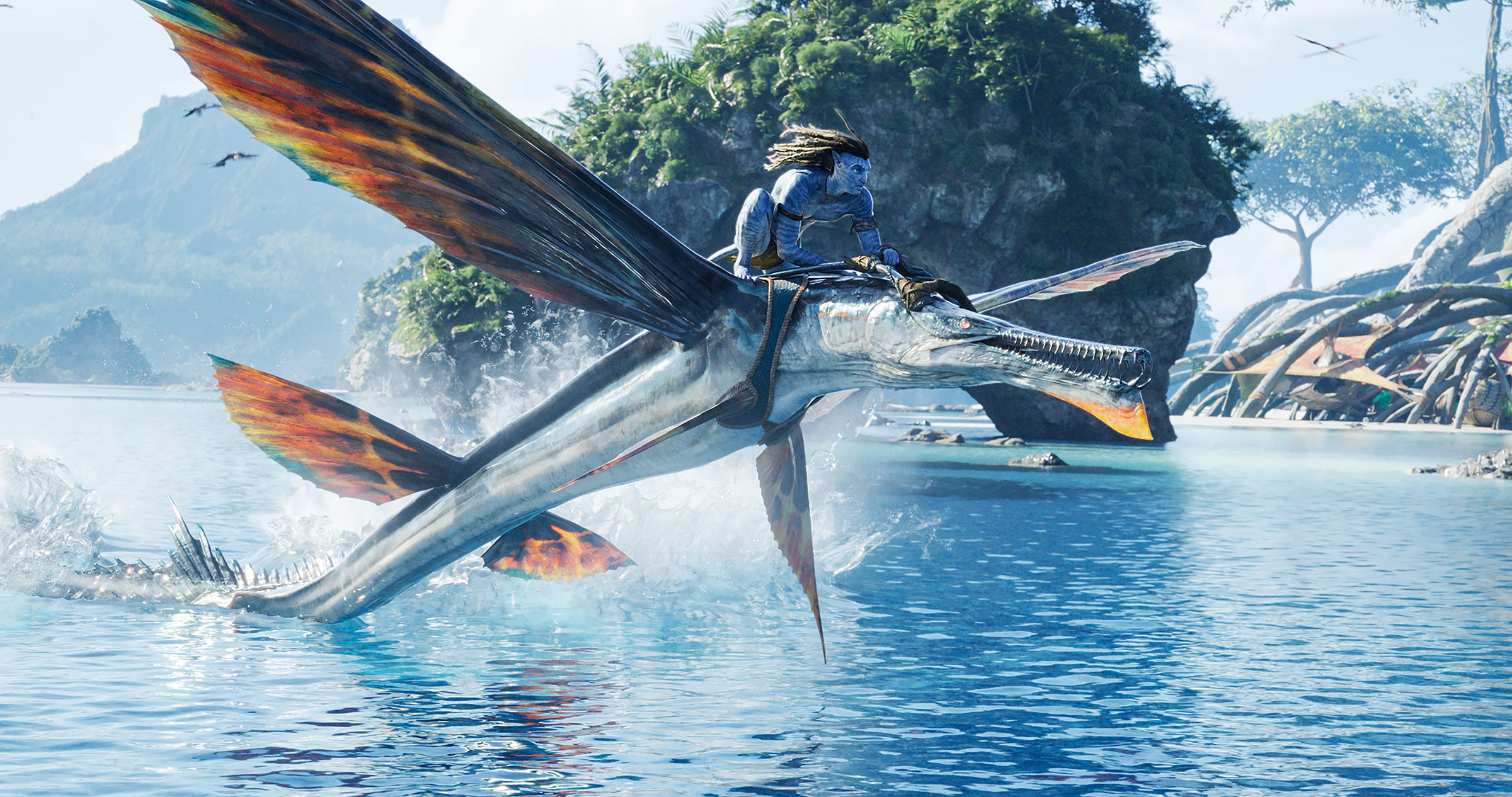 Jake Sully (Sam Worthington) in <em>Avatar: The Way of Water</em>. (20th Century Studios)