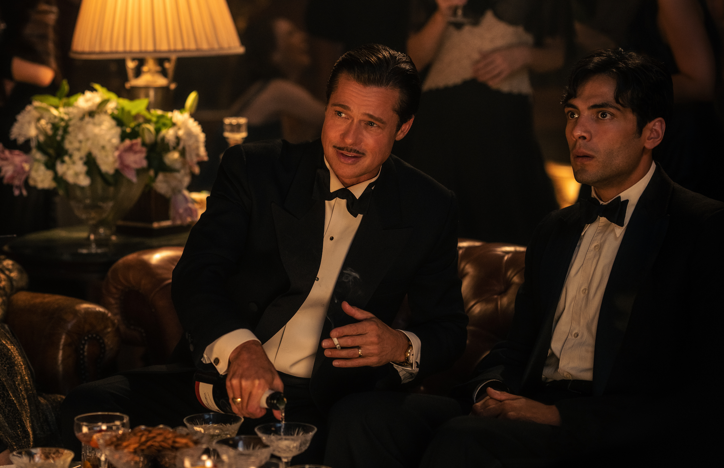 Brad Pitt as Jack Conrad and Diego Calva as Manny Torres (Courtesy of Paramount Pictures)