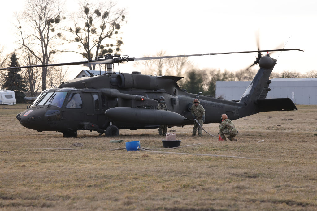From an early age, Wilkins dreamed of flying a UH-60 Black Hawk, like this one shown on March 1, 2022 in Zamosc, Poland, not far from Poland's border to Ukraine, where it was deployed as a response to Russia's invasion of Ukraine. (Sean Gallup—Getty Images)