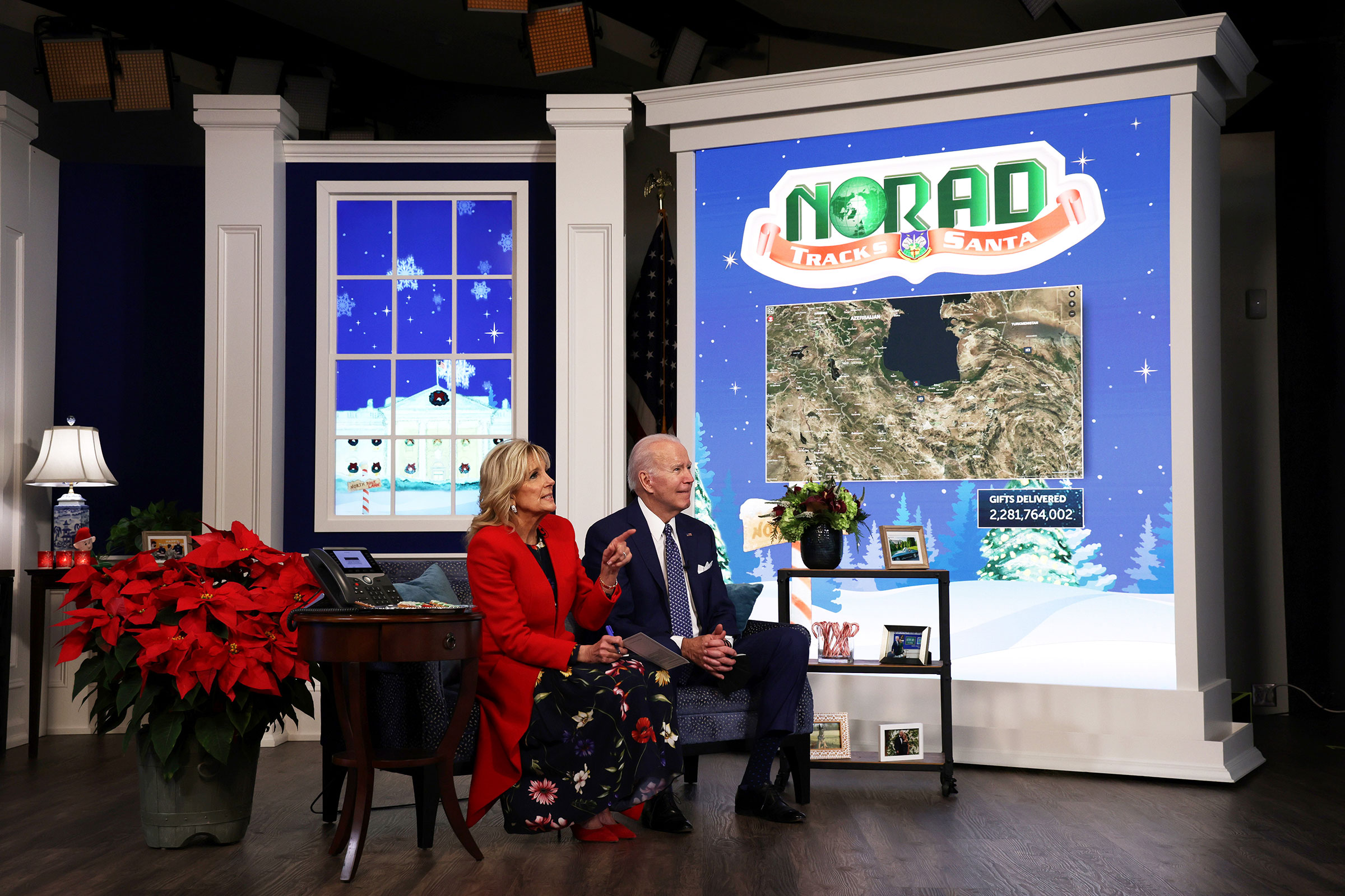 President Biden Calls NORAD Santa Tracker