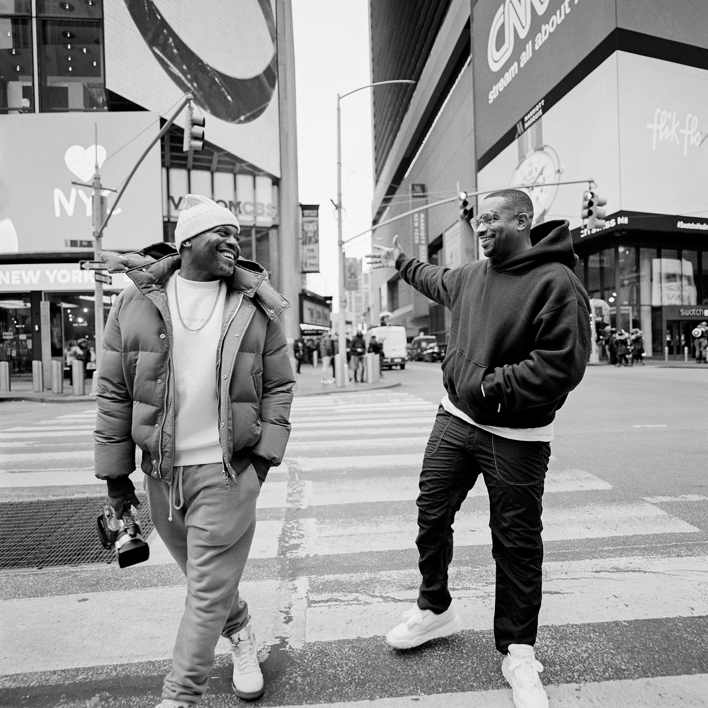 <strong>Filmmakers Coodie &amp; Chike.</strong> "<a href="https://time.com/6144389/kanye-west-jeen-yuhs-documentary-behind-the-scenes/">The Inside Story Behind the Kanye Docuseries Two Decades in the Making,</a>" February 14 issue. (Andre D. Wagner for TIME)