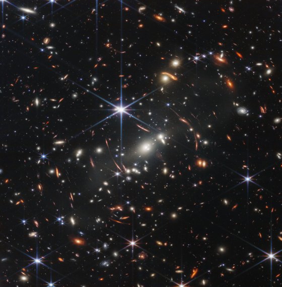 One of the first images from NASAâ€™s James Webb Space Telescope showing galaxy cluster SMACS 0723.