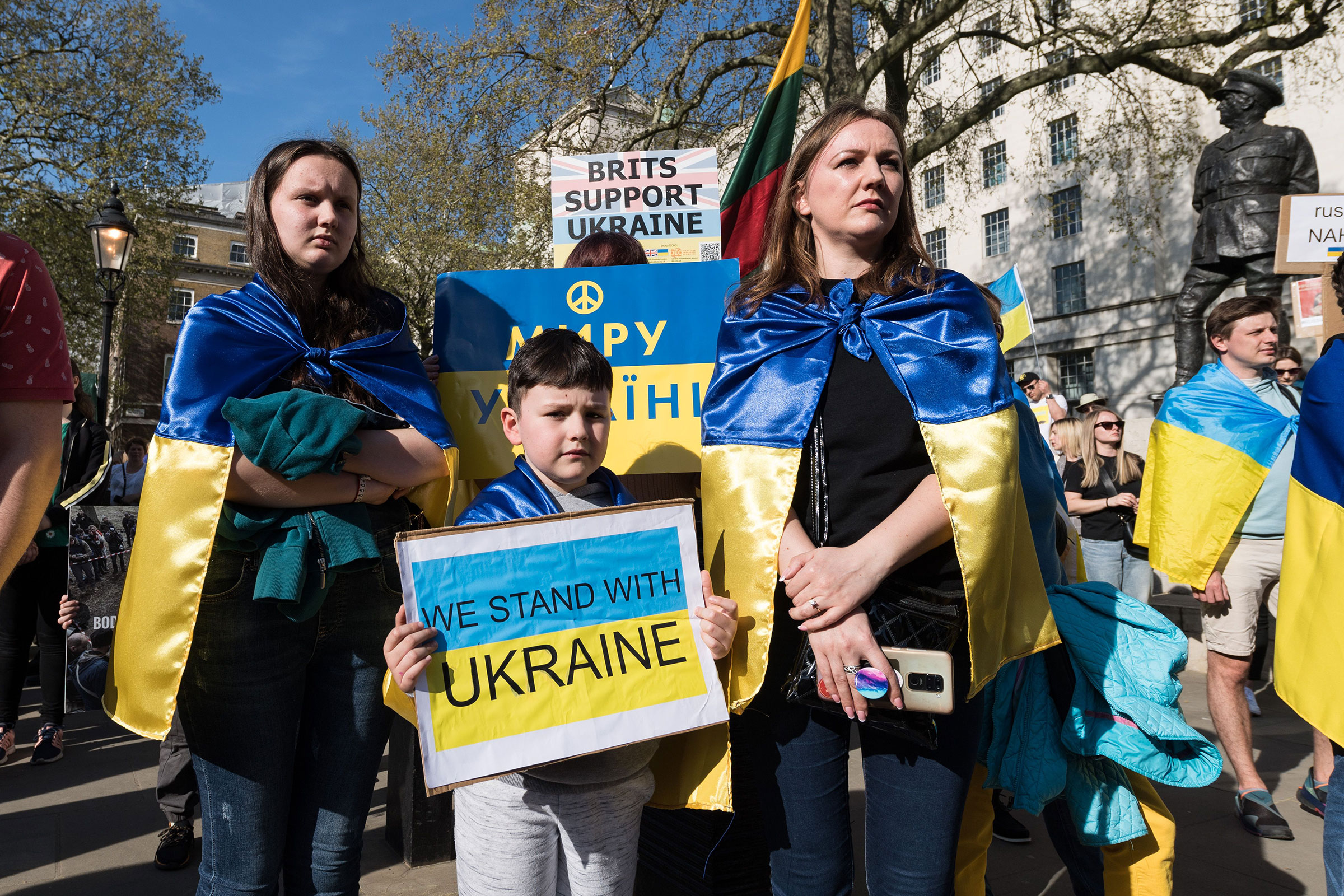 Stand with Ukraine Protest, London, UK - 16 Apr 2022