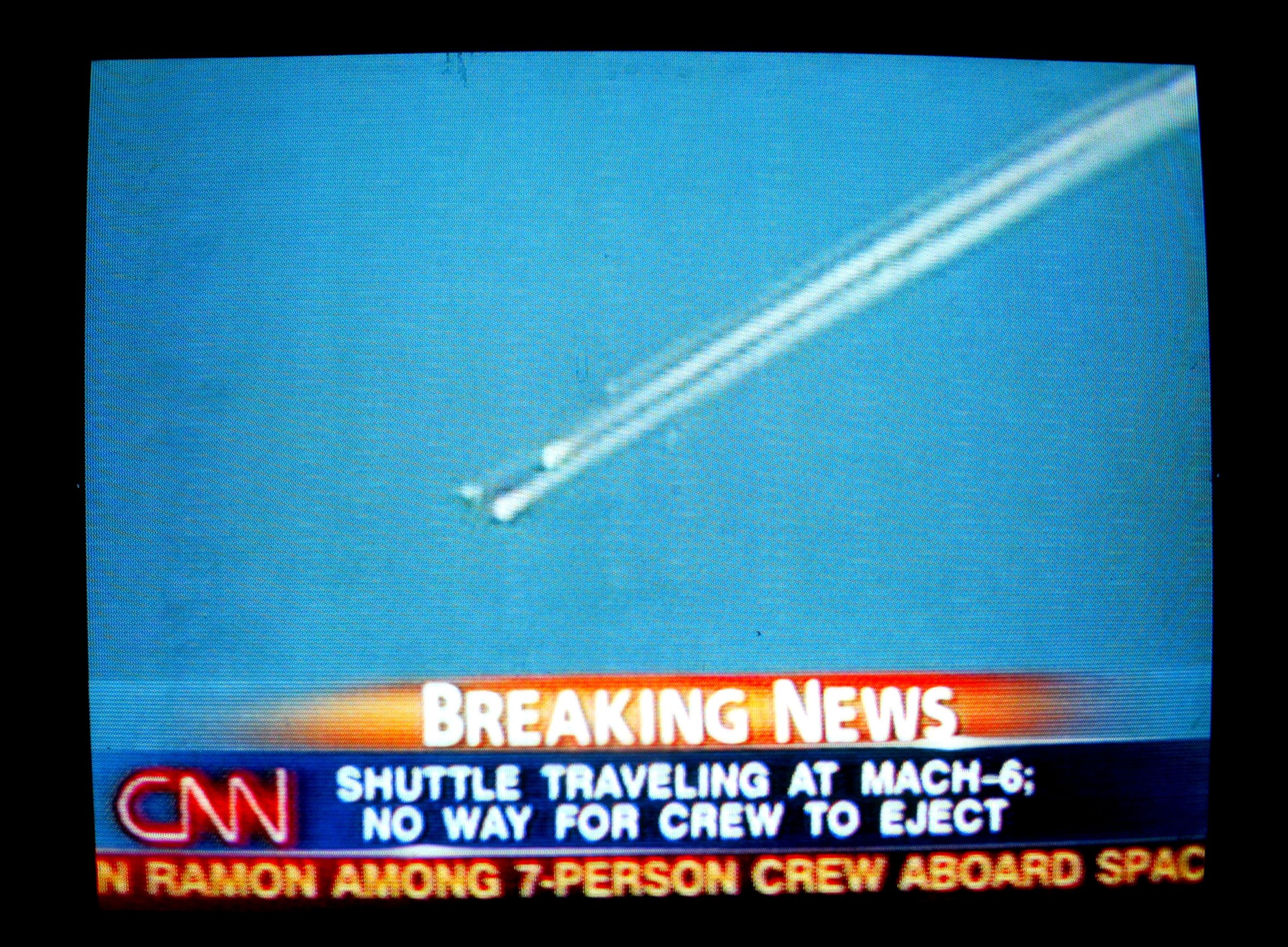 Space Shuttle Columbia Breaks Up In Flight