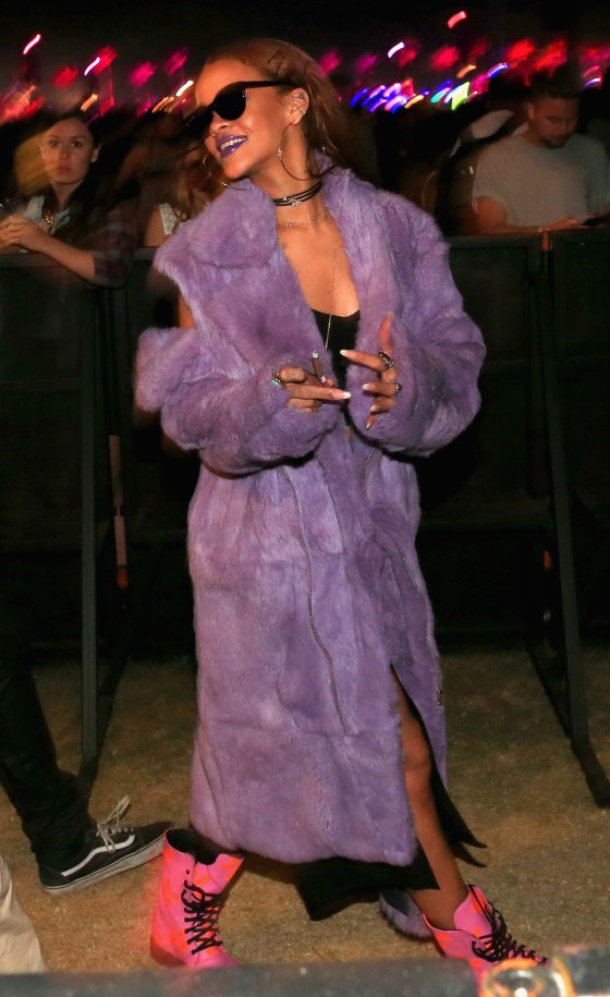 Rihanna attends the 2015 Coachella Valley Music and Arts Festival in Indio, Calif.