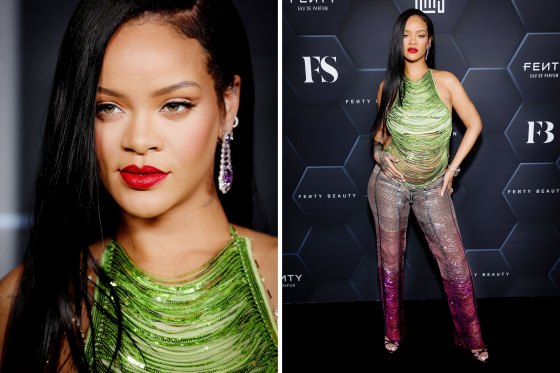 Rihanna celebrates Fenty Beauty & Fenty Skin at Goya Studios in Los Angeles on Feb. 11, 2022.