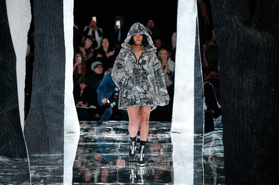 Rihanna walks the runway at the Fenty Puma by Rihanna AW16 Collection during Fall 2016 New York Fashion Week on Feb. 12, 2016.