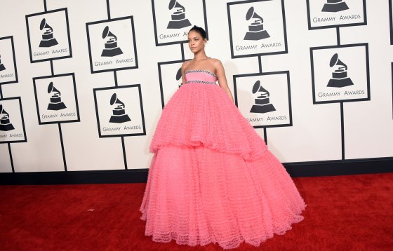 Rihanna attends The 57th Annual Grammy Awards in Los Angeles, on Feb 8, 2015.
