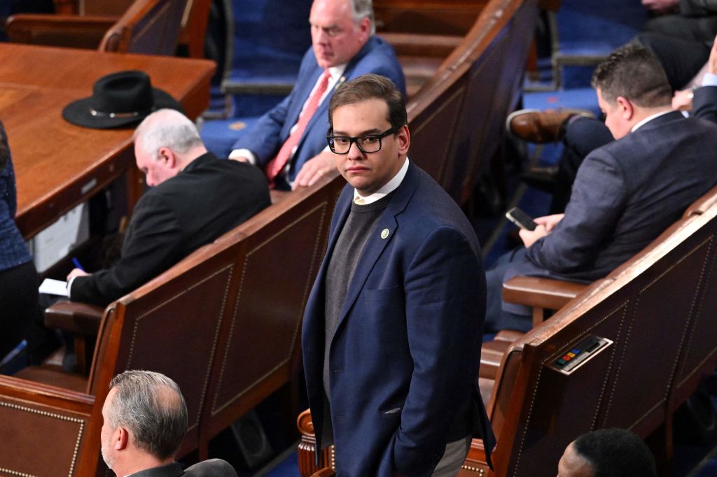 US Republican Representative from New York George Santos looks on as the House of Representatives continues voting for new speaker at the US Capitol in Washington, DC, January 5, 2023. (MANDEL NGAN—AFP/Getty Images)