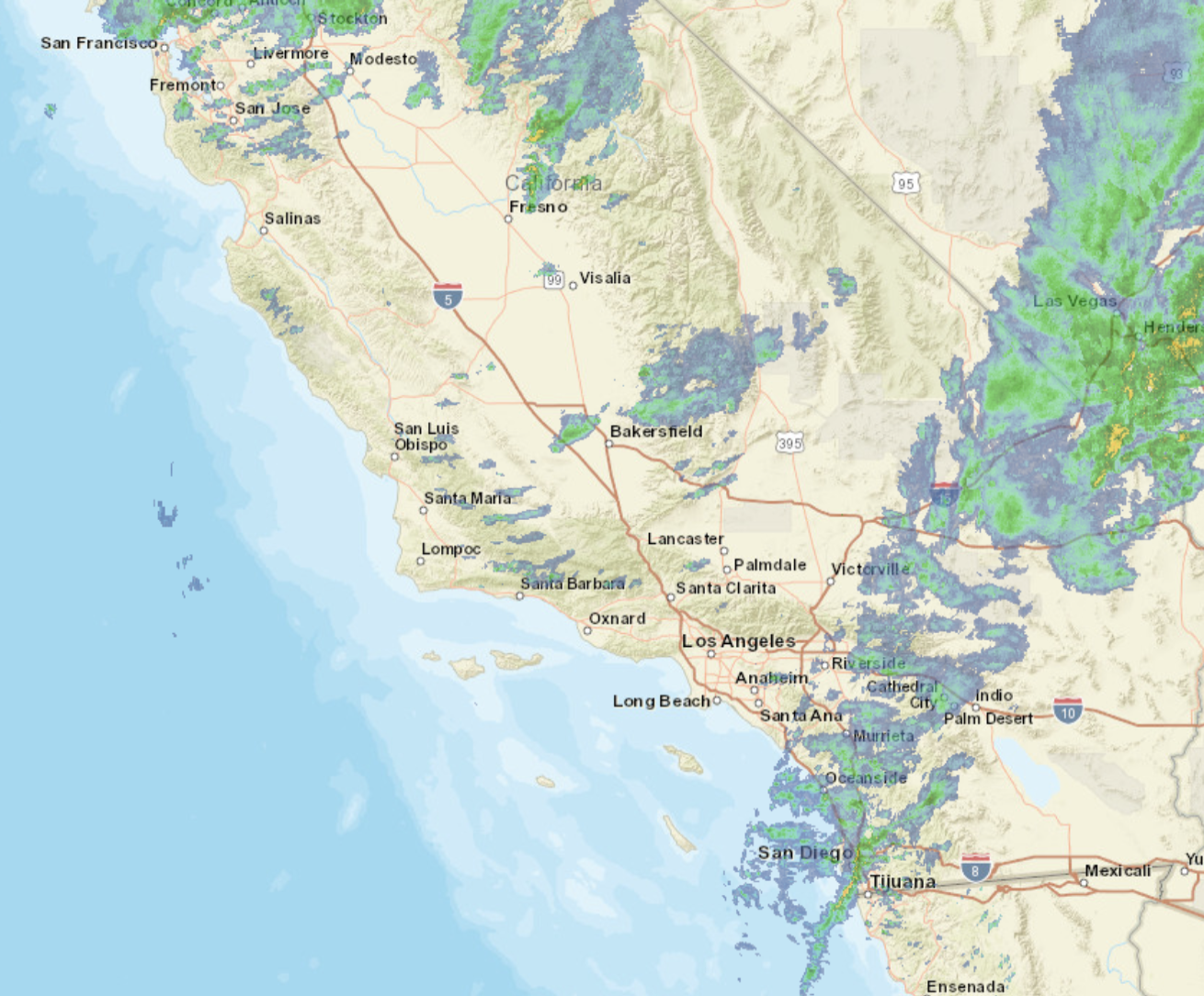 The National Weather Service tracks shifting weather patterns across Southern California, Jan. 10, 2023. (National Weather Service)