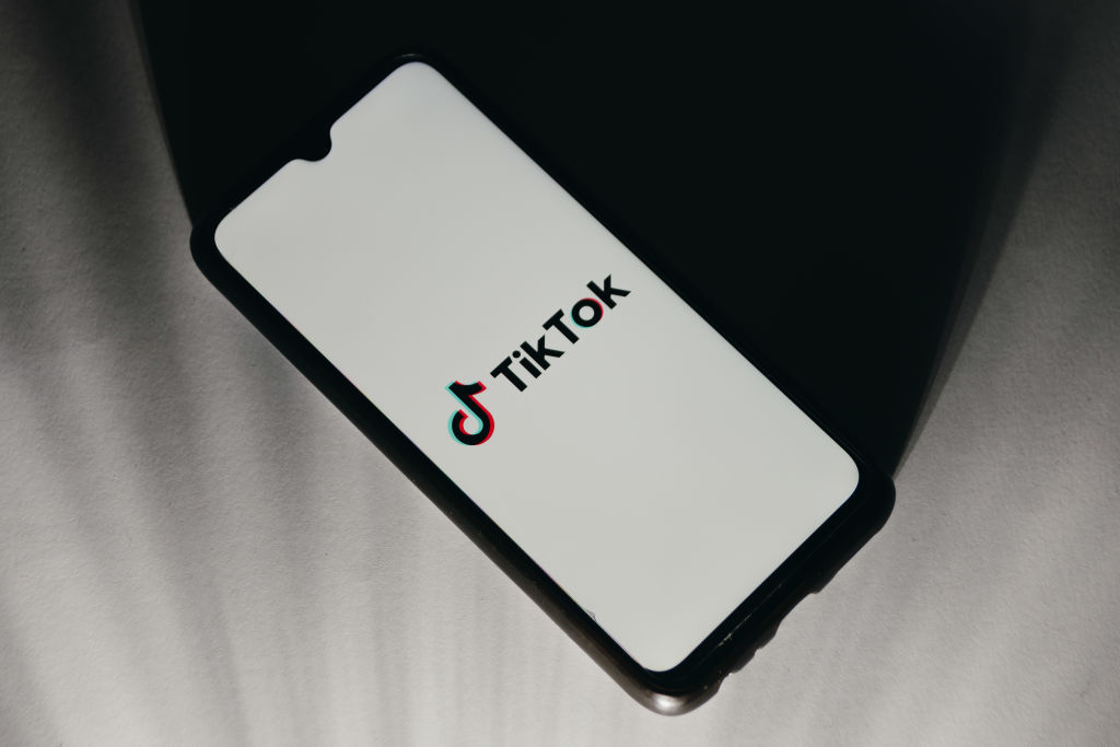 In this photo illustration a TikTok logo is displayed on a smartphone screen in Athens, Greece on January 18, 2023. (Nikolas Kokovlis—NurPhoto/Getty Images)