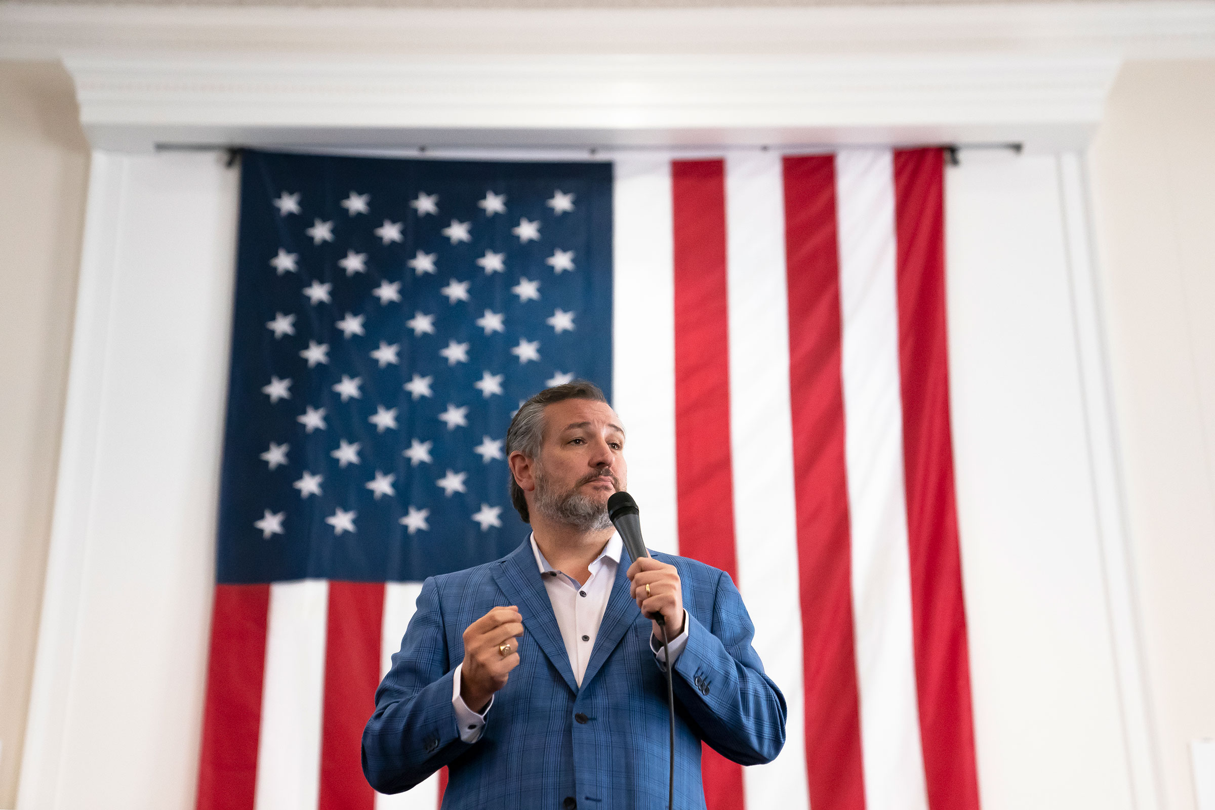 Sen. Ted Cruz speaks during a campaign event for Yesli Vega, a candidate for the 7th Congressional District in Fredericksburg, Va., on June 20, 2022. (Nathan Howard—Getty Images)