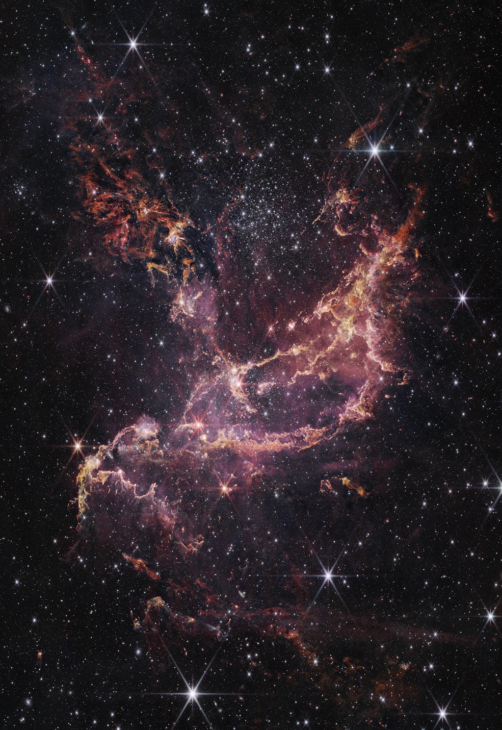 Webb's groundbreaking image of the star-forming region known as NGC 346, located 200,000 light years from Earth. (Credits: NASA, ESA, CSA, O. Jones (UK ATC), G. De Marchi (ESTEC), and M. Meixner (USRA). Image processing: A. Pagan (STScI), N. Habel (USRA), L. Lenkic (USRA) and L. Chu (NASA/Ames))