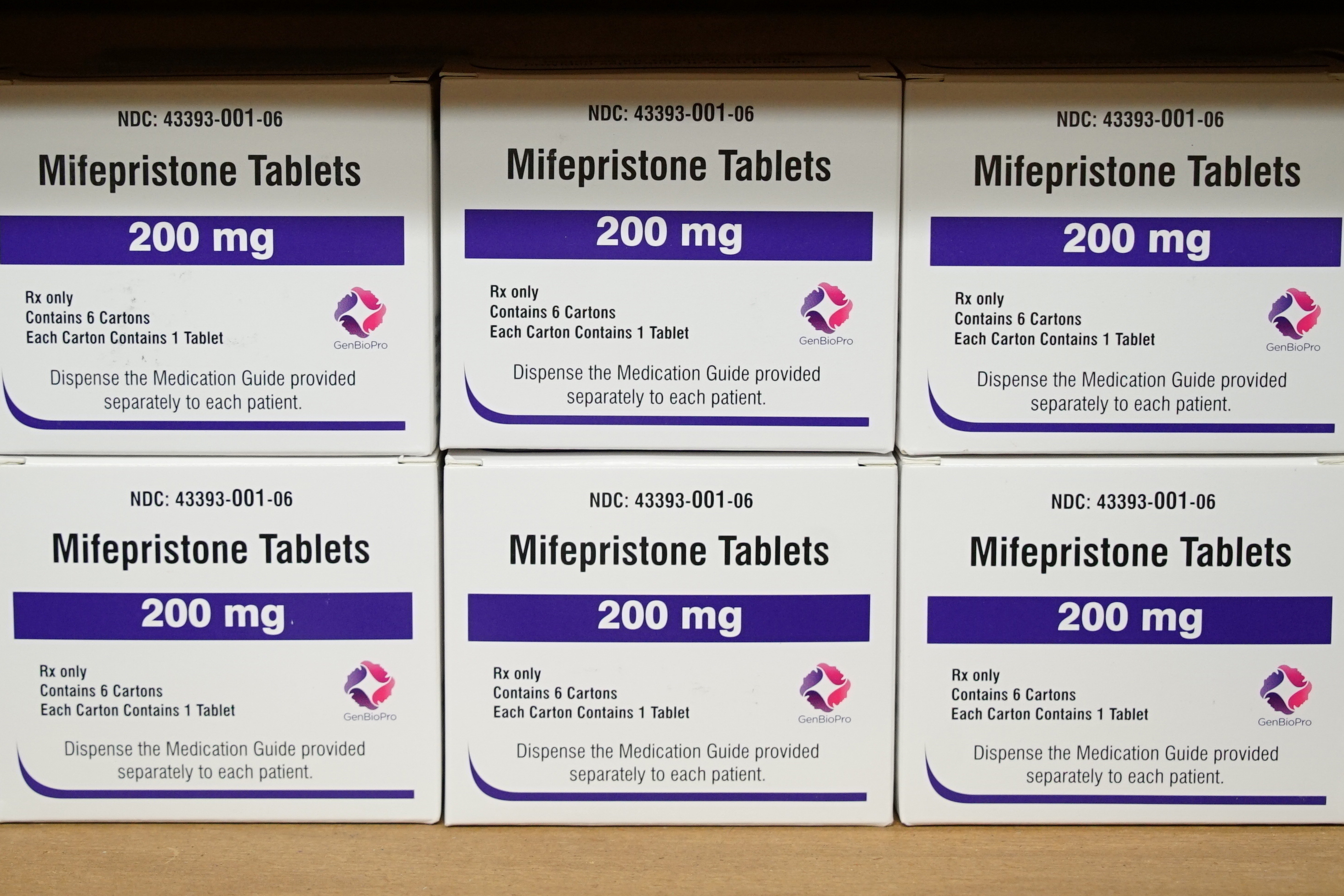 Boxes of the drug mifepristone sit on a shelf at the West Alabama Women's Center in Tuscaloosa, Ala., on March 16, 2022. (Allen G. Breed—AP Photo)