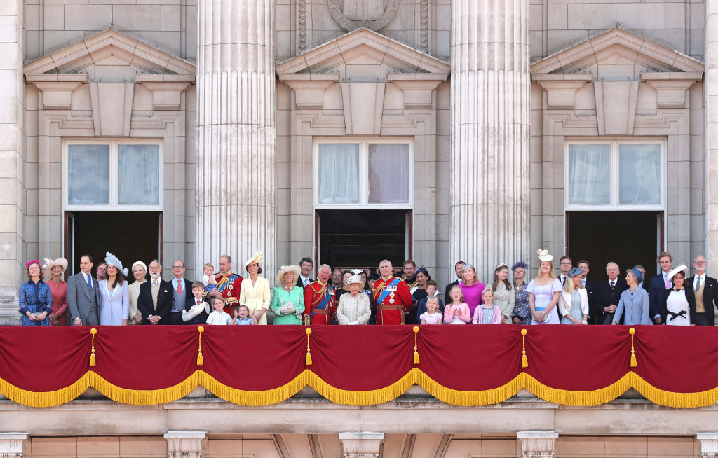 The British royal family gathers on the balcony of Buckingham Palace during Trooping The Colour, the Queen's annual birthday parade, on June 08, 2019. (Chris Jackson — Getty Images)