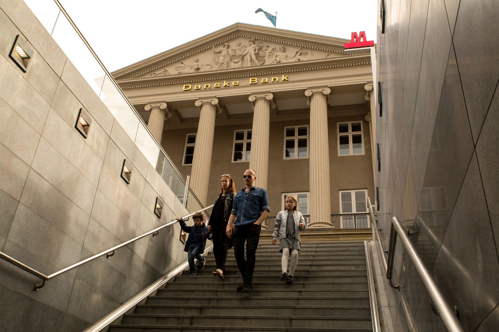 Danske Banks headquarter seen from the stairs to the Metro entrance at Kongens Nytorv on Sept. 8, 2018 in Copenhagen, Denmark. (Ole Jensen/Getty Images)