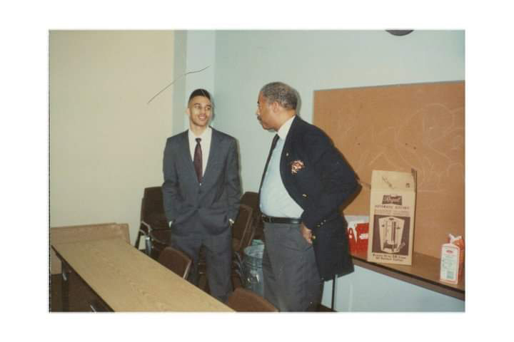 Jeffries and Ervin Graves at a Kappa Alpha Psi Fraternity, Inc., Binghamton Alumni Chapter and Mu Kappa Undergraduate Chapter meeting in 1991. (Courtesy of Joseph Cordero)