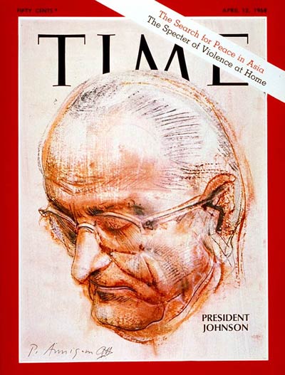 LBJ on the cover of TIME in 1968
