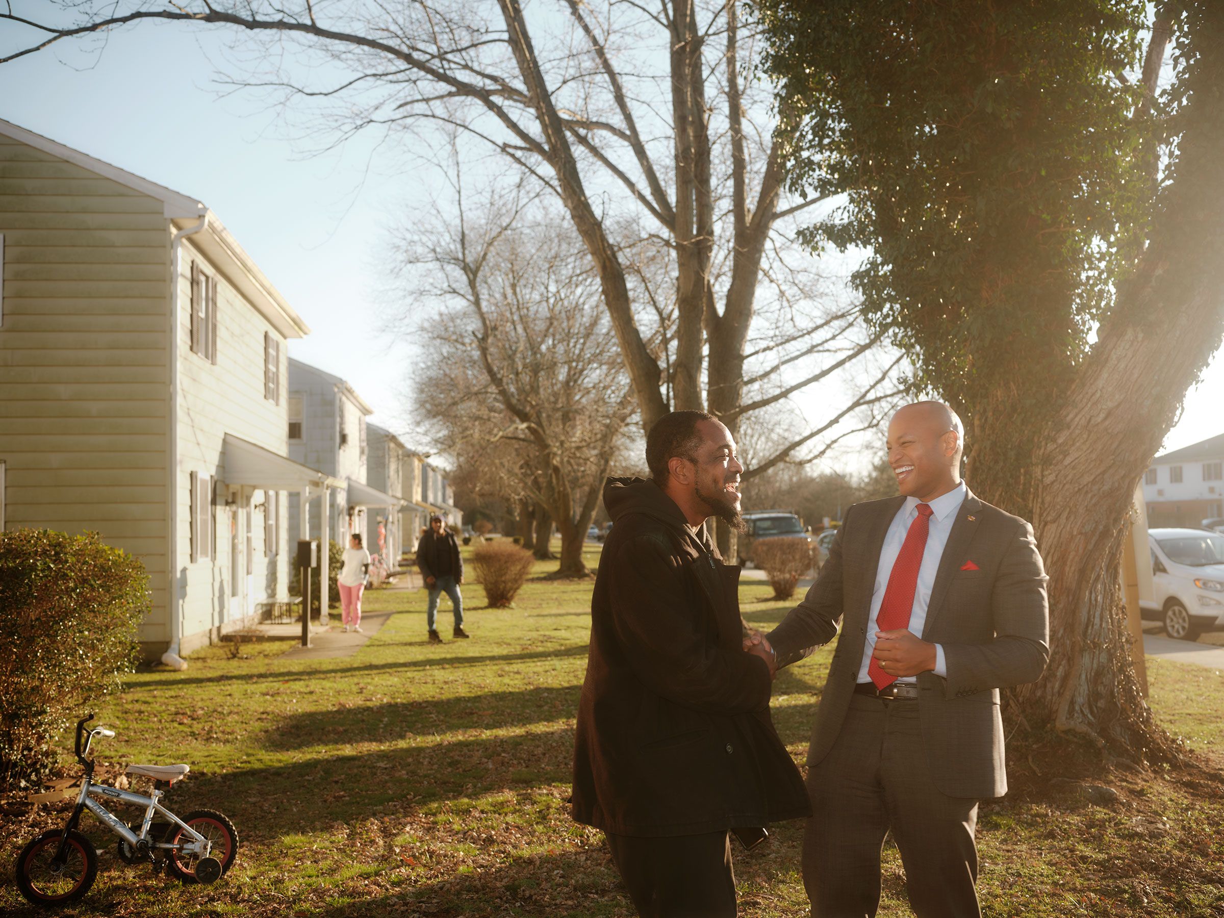 Meeting a constituent on Maryland’s eastern shore (Jared Soares for TIME)