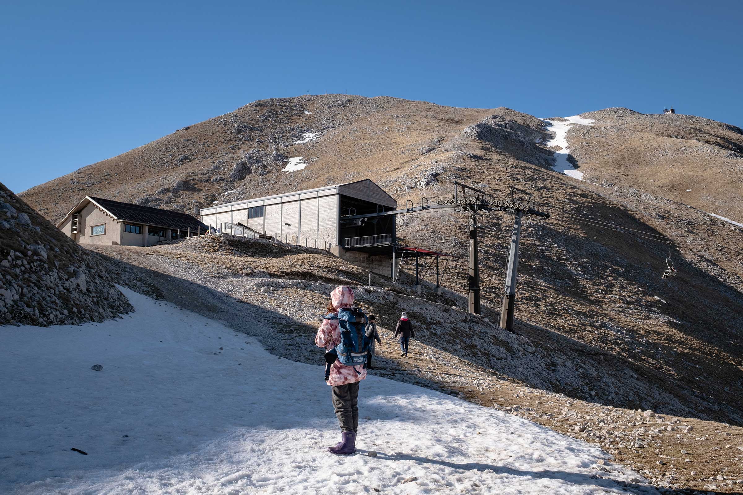 Campitello Matese, a popular ski resort in central and southern Italy, is unable to support skiers this season due to high temperatures and lack of snow.  (Manuel Dorati)