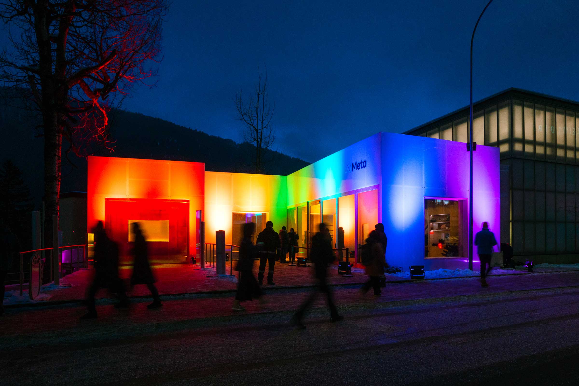 Visitors walk along the Rainbow Promenade in Davos. (Courtesy of META)