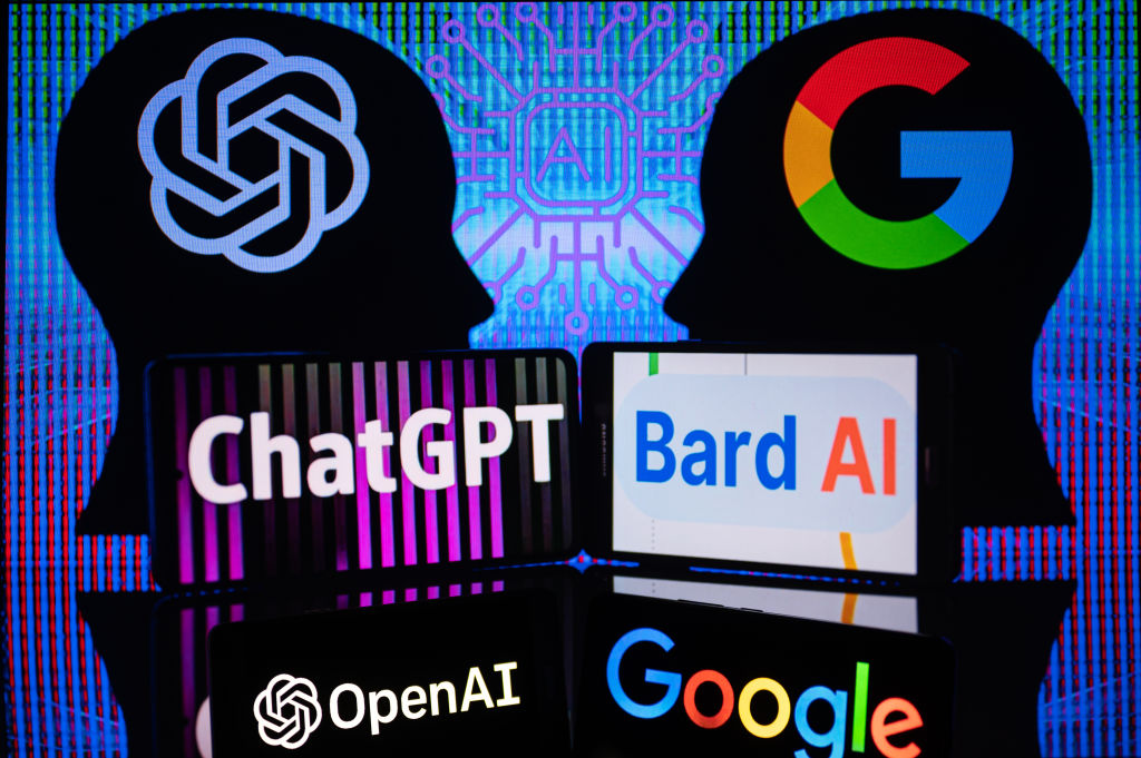 OpenAI ChatGPT - Google Bard  Illustration