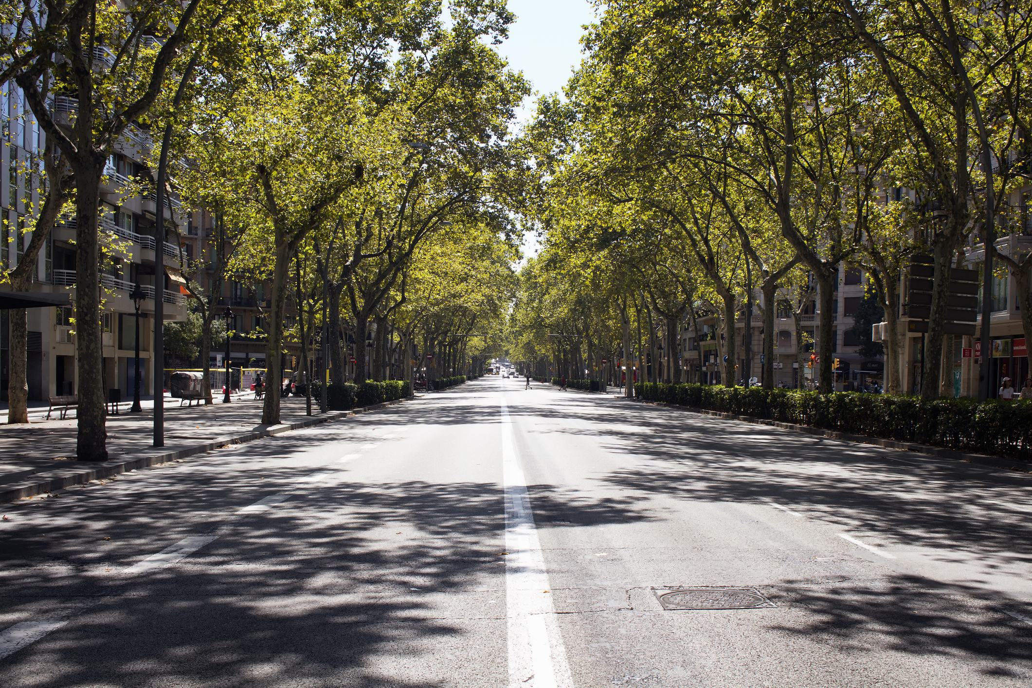 View of one of the main avenues called "Gran Via de les Corts Catalanes"