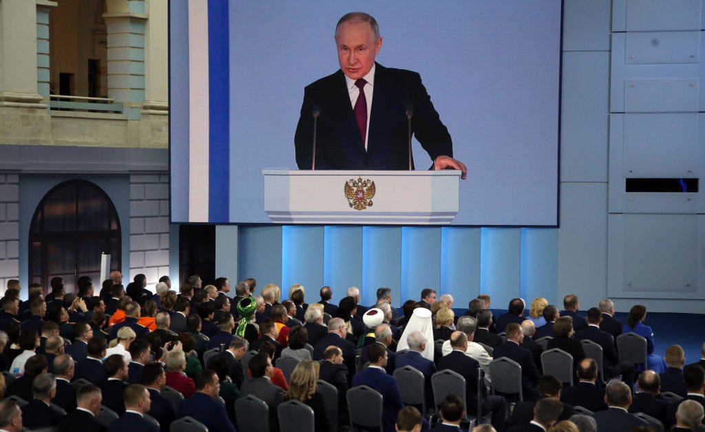 Putin Rages Against West in State of the Nation Address