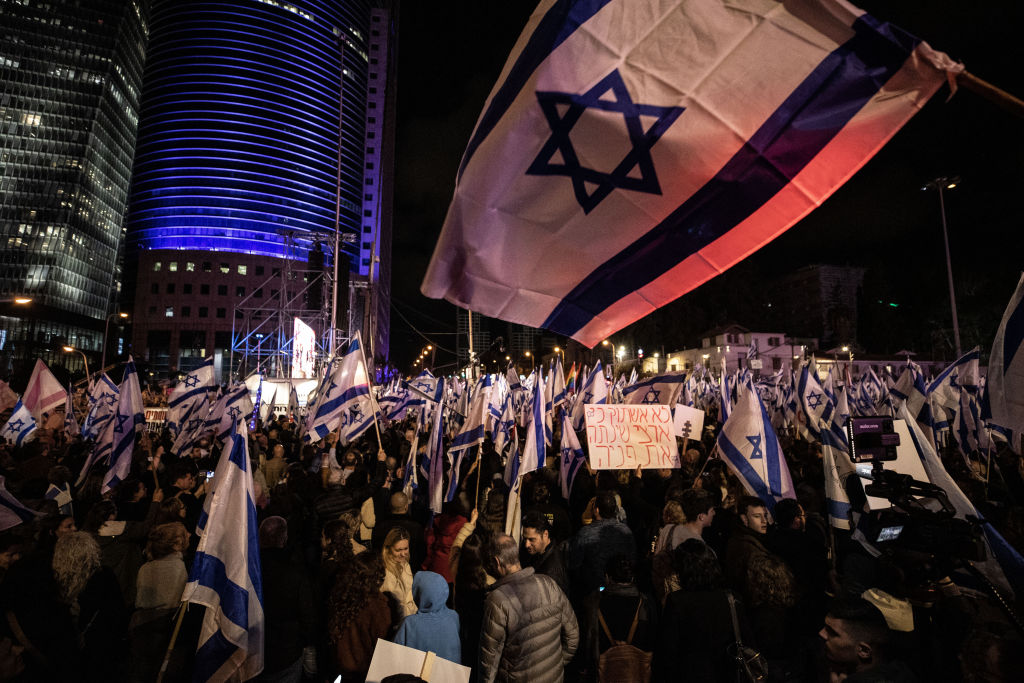 Protest in Israel against Israeli PM Benjamin Netanyahu