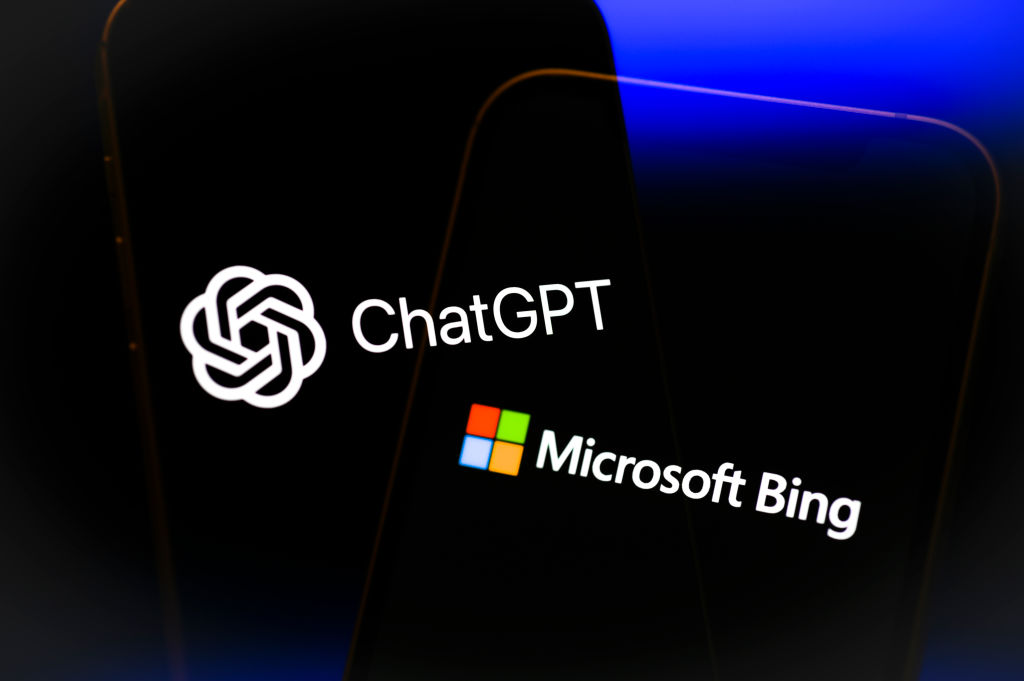 Microsoft announced a new version of its Bing search engine powered by OpenAI's ChatGPT. (NurPhoto via Getty Images—Jaap Arriens/NurPhoto)