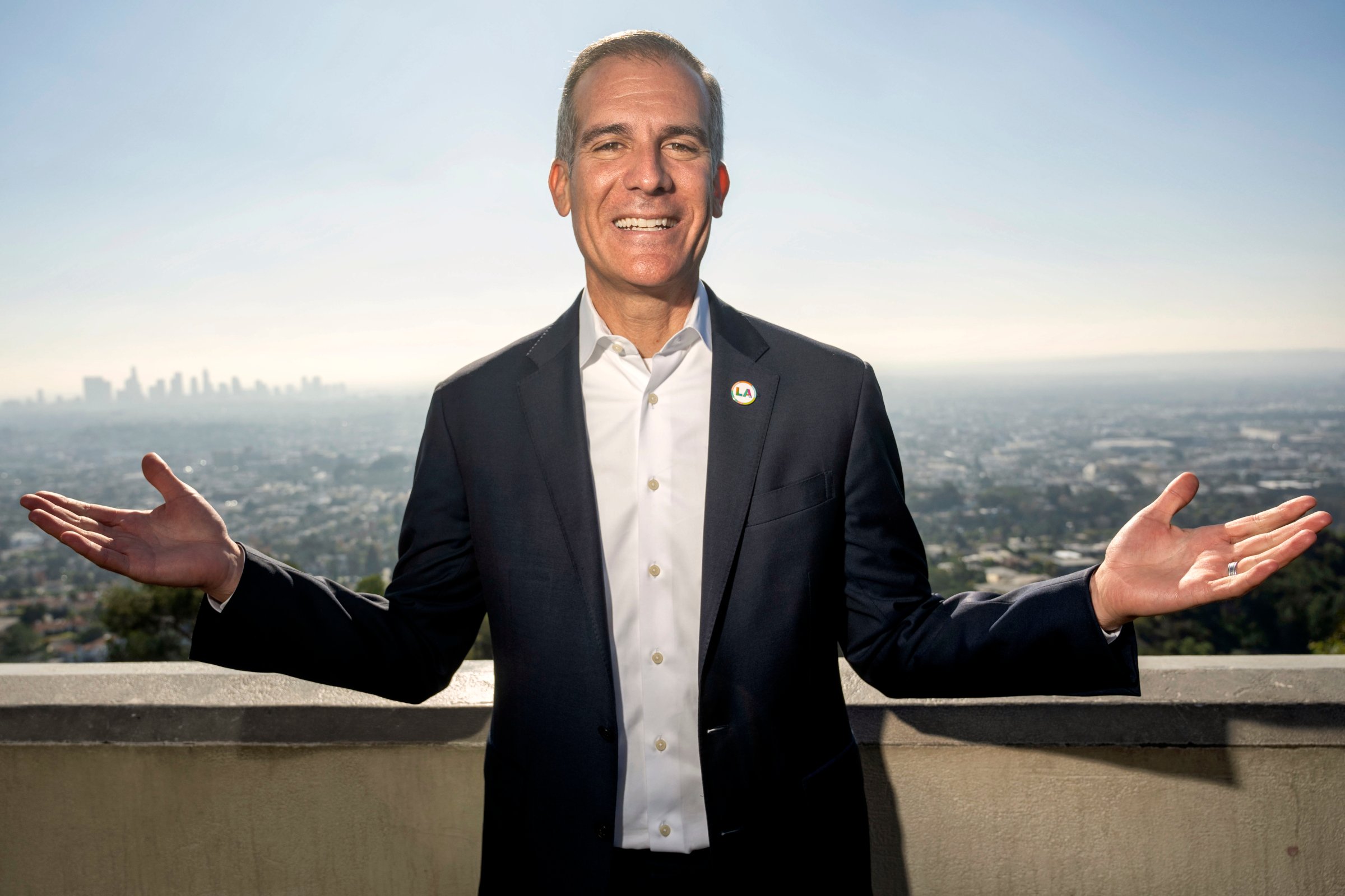 Los Angeles Mayor Eric Garcetti at Griffith Observatory