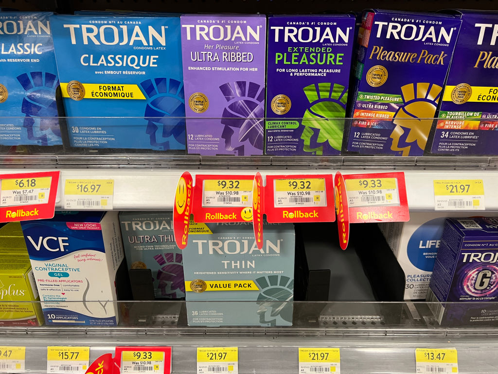 Condoms at a store in Toronto, Ontario, Canada on March 11, 2023. (Creative Touch Imaging Ltd.—NurPhoto/Getty Images)