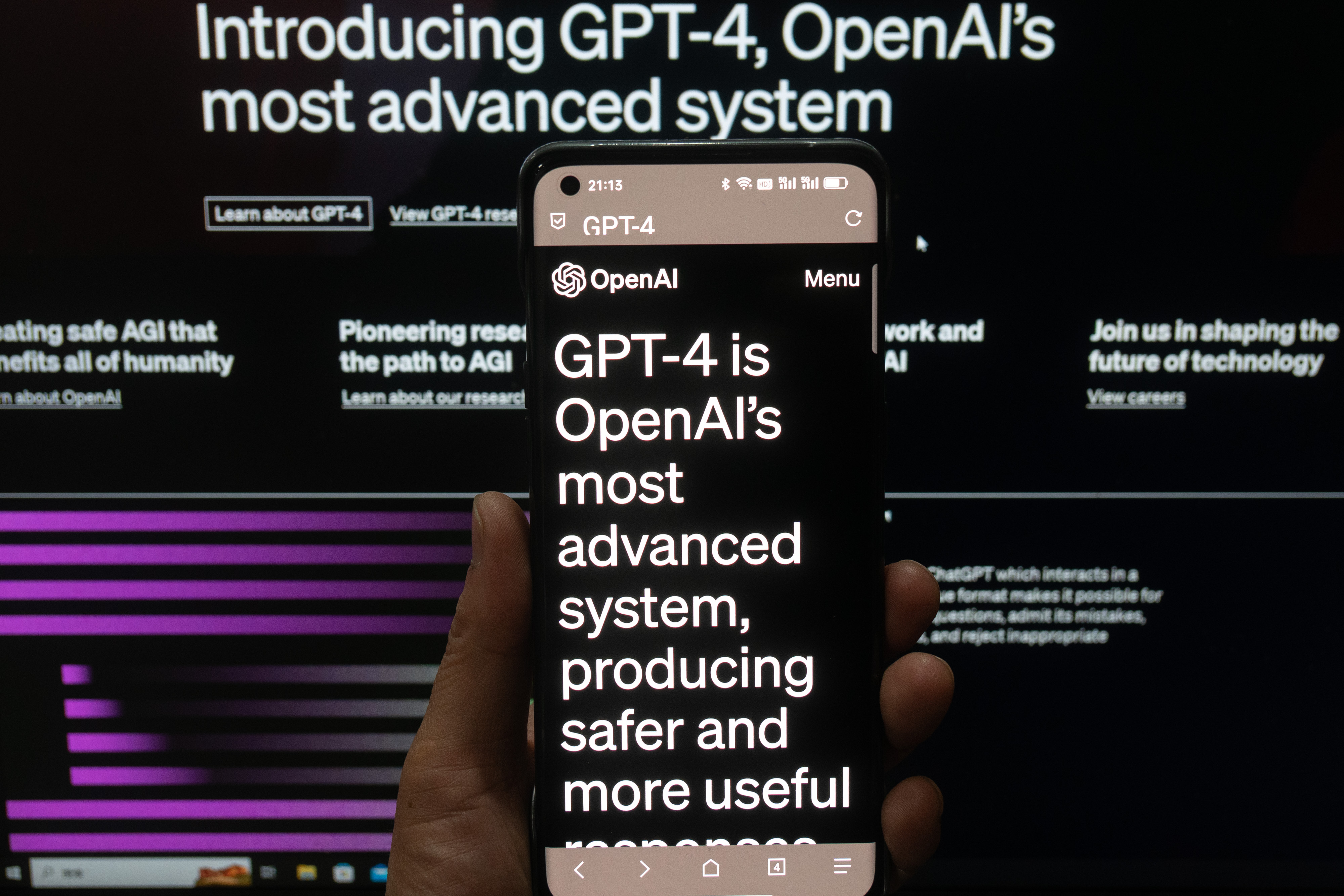 On March 14, OpenAI officially announced the launch of the large multimodal model GPT-4. (CFOTO/Future Publishing via Getty Images)