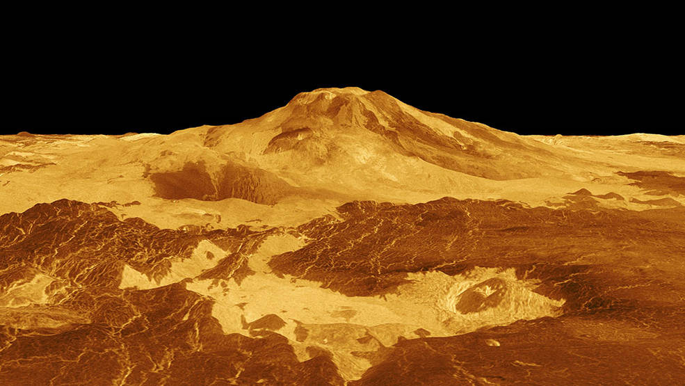 An image of Venus's Maat Mons, captured by the Magellan orbiter (NASA/JPL-Caltech)