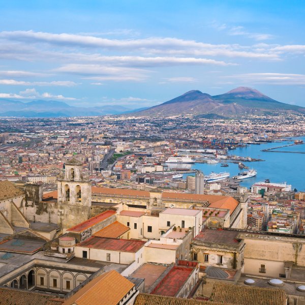 Aerial view of Naples, Italy.