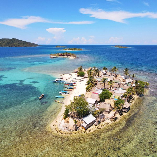 A view of Cayos Cochinos Archipelago, Roatan, Honduras.